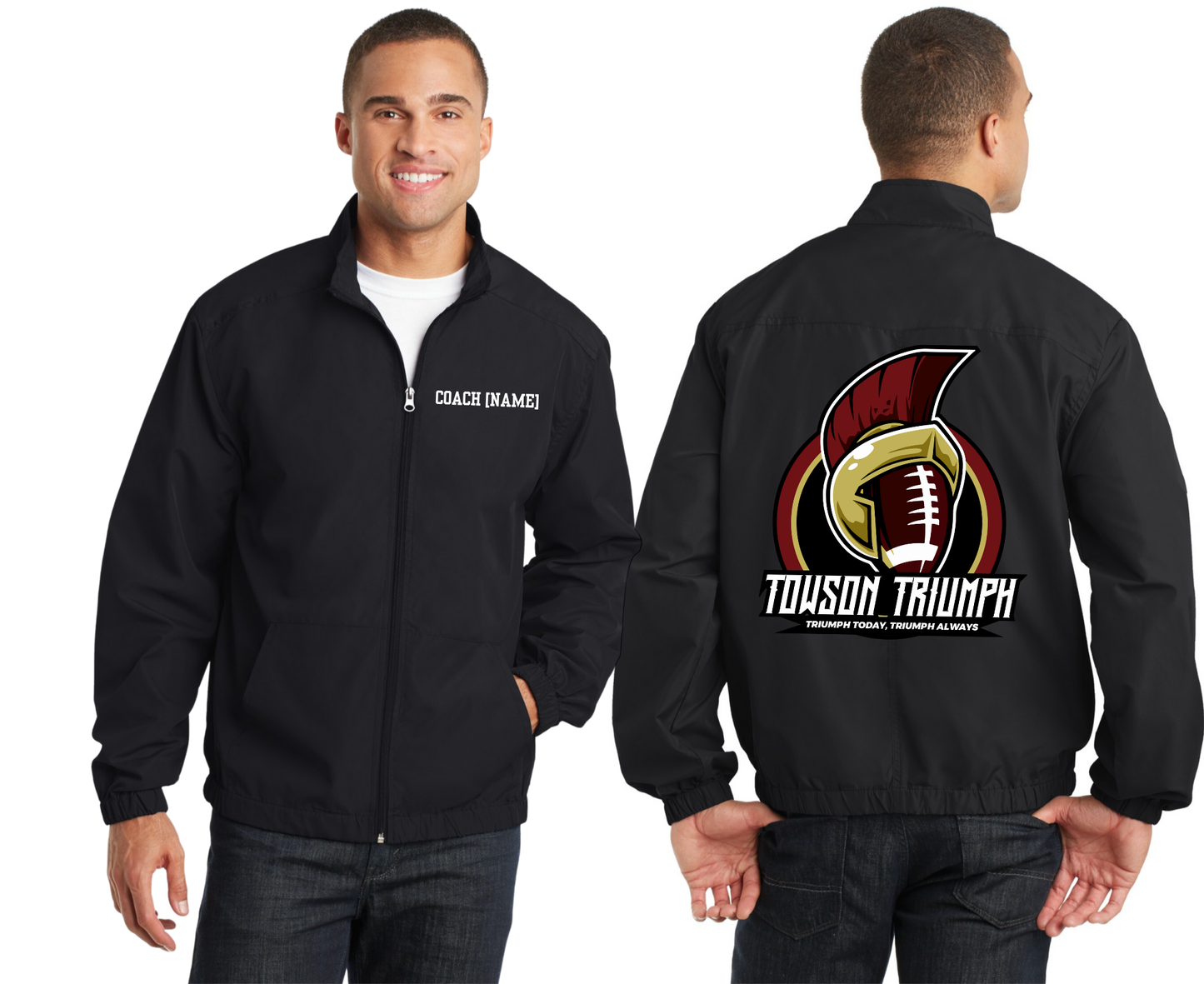 COACHES Full Zip Jacket | Towson Football (Graphic Logo)