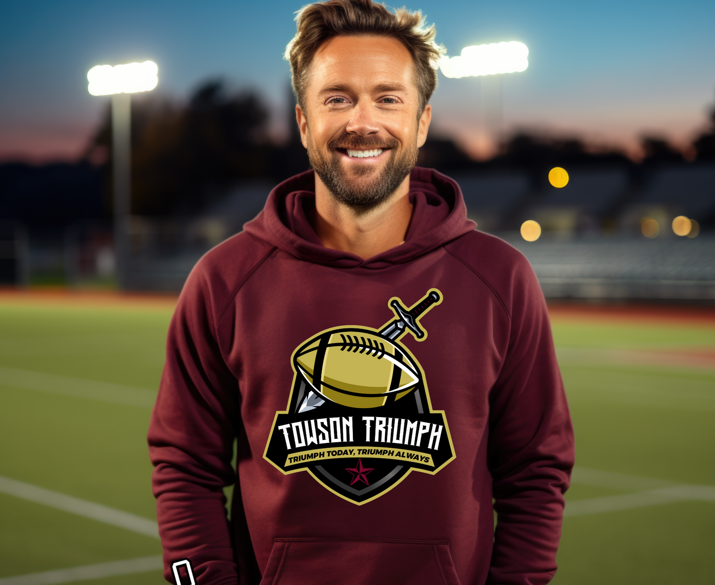 Pullover Hoodie | Towson Football (Large Battle Logo)